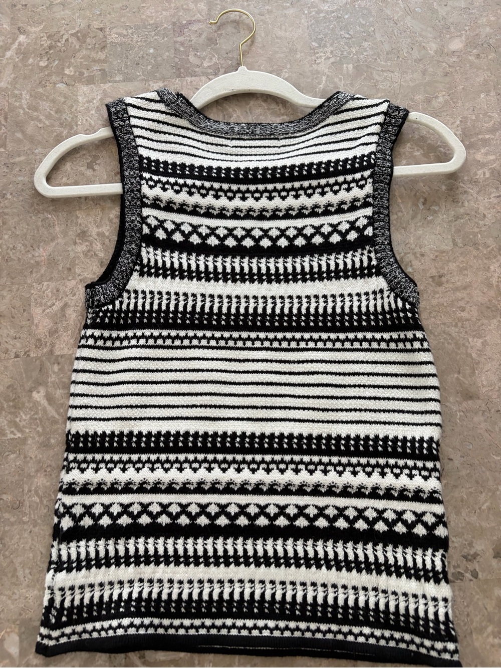 Rachel Zoe Black and White Striped Knit Top